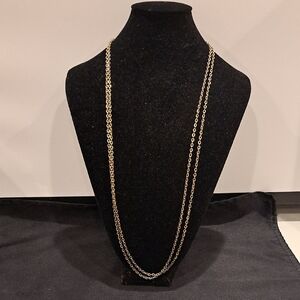 Vtg  Crown Trifari Chain Necklace 60" Signature Tag